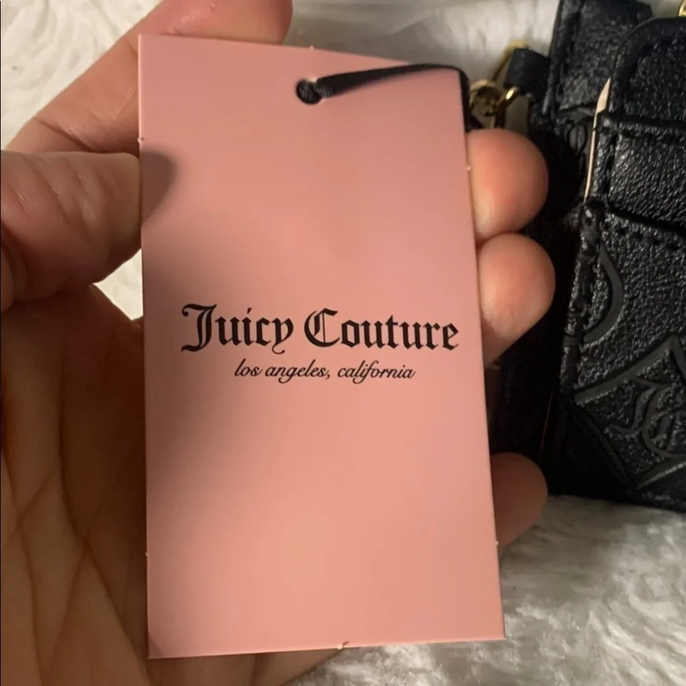 Juicy Couture Black Card Holder with Crystal Heart